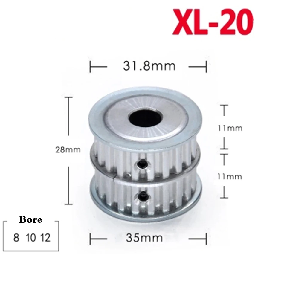 1Pcs XL20 Tooth Timing Pulley Double Round-Headed Synchronous Wheel Gear Width 11mm Bore 8mm 10mm 12mm 
1Pcs XL20 Tooth Timing Pulley Double Round-Headed Synchronous Wheel Gear Width 11mm Bore 8mm 10mm 12mm