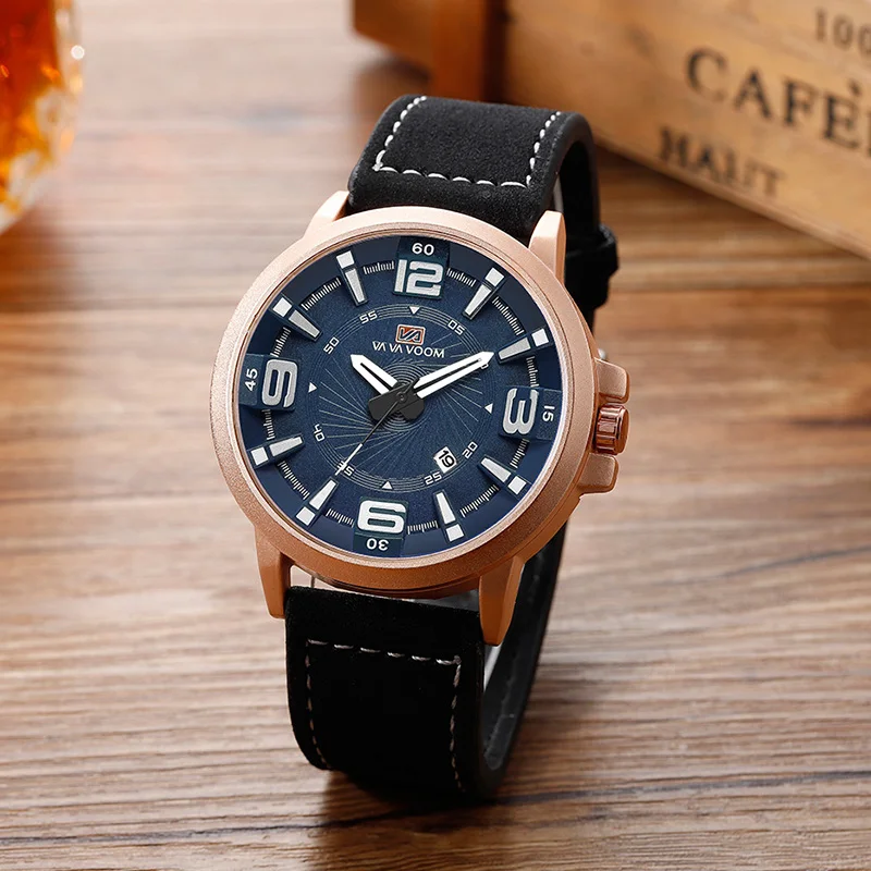 CASUAL SPORTS WATCHES MEN TOP BRAND LUXURY MILITARY LEATHER QUARTZ WRIST WATCH MALE DATE WATERPROOF CLOCK MAN RELOGIO MASCULINO