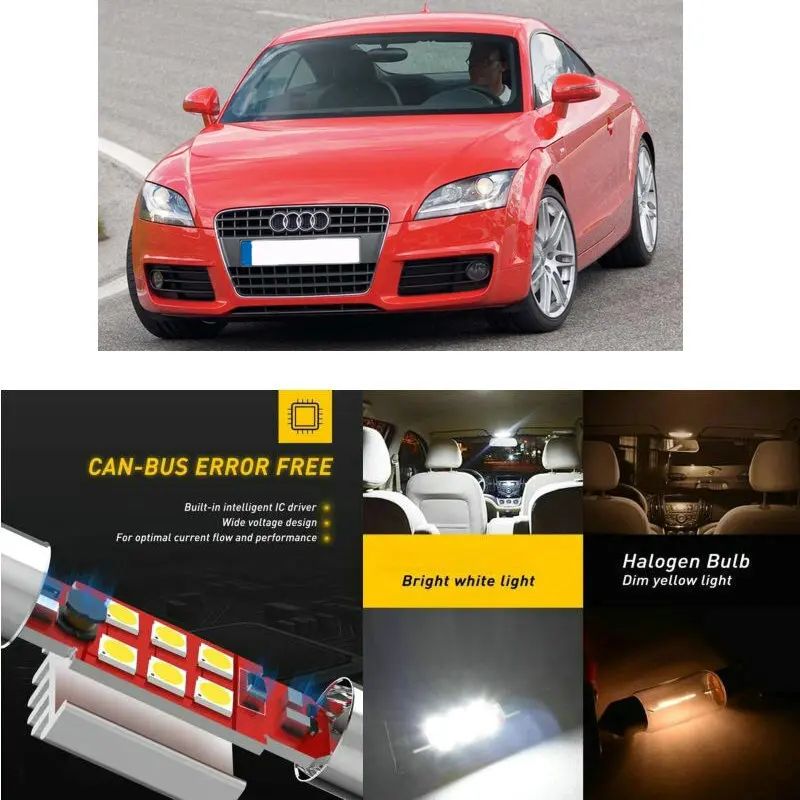 LED Interior Car Lights For Audi TT 8J3 Interior rear trunk glove box make-up mirror lighting error free
LED Interior Car Lights For Audi TT 8J3 Interior rear trunk glove box make-up mirror lighting error free