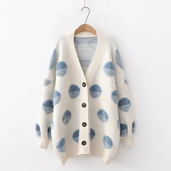 2019 Autumn Winter Women Long Sweater Cardigans Knit Jackets Sweaters Button Dots Loose Female Cardigans Oversized
2019 Autumn Winter Women Long Sweater Cardigans Knit Jackets Sweaters Button Dots Loose Female Cardigans Oversized