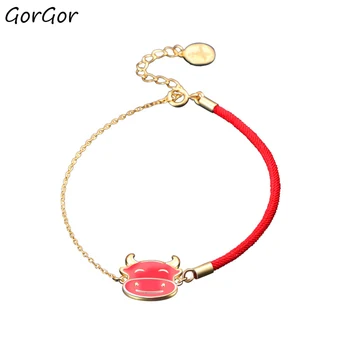 GorGor Bracelets Women 925 Sterling Pattern Cattle Red Rope with Chain Feel Stable Change Color Individuality Jewelry YL0006
GorGor Bracelets Women 925 Sterling Pattern Cattle Red Rope with Chain Feel Stable Change Color Individuality Jewelry YL0006