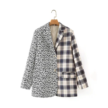 PUWD Vintage Woman Leopard Plaid Patchwork Blazer Coat 2020 Fashion Ladies Autumn Single Breasted Jacket Female Loose Outwear
PUWD Vintage Woman Leopard Plaid Patchwork Blazer Coat 2020 Fashion Ladies Autumn Single Breasted Jacket Female Loose Outwear