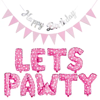 LETS PAWTY Pet Party Balloon Suit Pet Birthday WOOF Party Background Wall Decoration Latex Balloon Flag Set
LETS PAWTY Pet Party Balloon Suit Pet Birthday WOOF Party Background Wall Decoration Latex Balloon Flag Set
