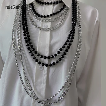 IngeSight.Z 5Pcs/Set Multi Layered Black Color Imitation Pearl Choker Necklace Collar Punk Exaggerated Long Necklaces Jewelry 
IngeSight.Z 5Pcs/Set Multi Layered Black Color Imitation Pearl Choker Necklace Collar Punk Exaggerated Long Necklaces Jewelry