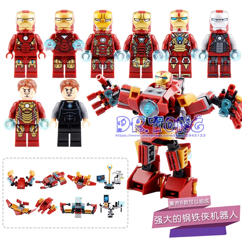 80pcs SY624 Super Heroes Avengers Iron Man 8 In 1 Hulk Buster Ironman Action figures Building Blocks Bricks Set Model Toys child
80pcs SY624 Super Heroes Avengers Iron Man 8 In 1 Hulk Buster Ironman Action figures Building Blocks Bricks Set Model Toys child