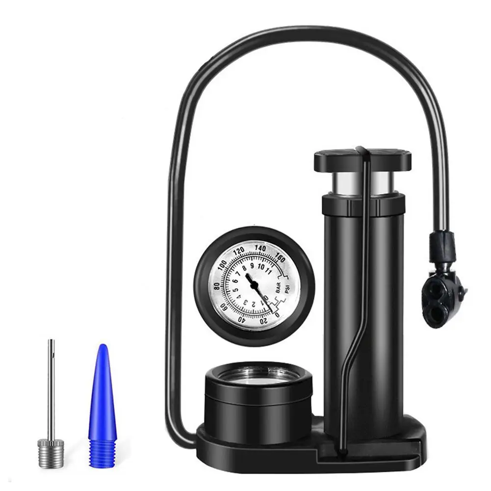 160PSI Portable Mini Bike Pump Foot Bicycle Tire Inflator With Pressure Gauge Air Compressor Accessories | Спорт и развлечения