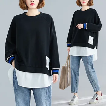 BIG SIZE 4XL Spring Autumn Women Fashion Short Front Long Back Spliced Tops Ladies Female Plus Large Cotton Loose Split T shirt
BIG SIZE 4XL Spring Autumn Women Fashion Short Front Long Back Spliced Tops Ladies Female Plus Large Cotton Loose Split T shirt