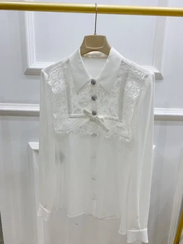 2019 New Ladies Fashion Long Sleeve Sexy Casual Diamond Buckle Bow Lace Panel Lapel Shirt 1202
2019 New Ladies Fashion Long Sleeve Sexy Casual Diamond Buckle Bow Lace Panel Lapel Shirt 1202