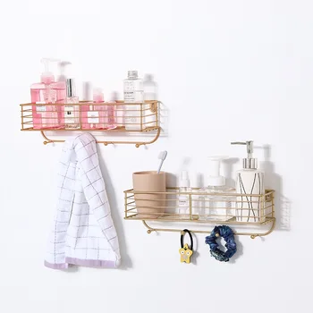 Nordic Golden Iron art Wall Hanging Basket with Hooks Kitchen Bathroom Wall Decorative storage basket Makeup organizer for Towel
Nordic Golden Iron art Wall Hanging Basket with Hooks Kitchen Bathroom Wall Decorative storage basket Makeup organizer for Towel