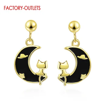 New Arrivals 925 Sterling Silver Little Cat And Mon Stud Earrings For Women Wedding Birthday Party Fashion Jewelry Accessory
New Arrivals 925 Sterling Silver Little Cat And Mon Stud Earrings For Women Wedding Birthday Party Fashion Jewelry Accessory