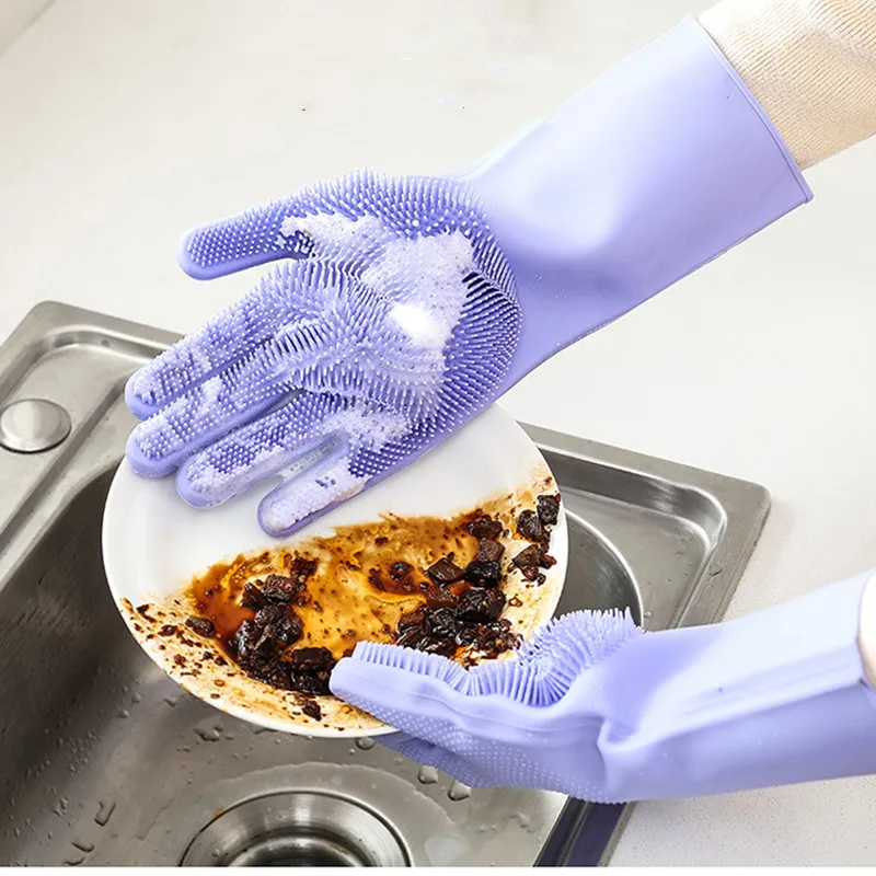 Magic Silicone Dish Washing Gloves Silicone Cleaning Gloves for Household Scrubber Rubber Kitchen Clean Tool
Magic Silicone Dish Washing Gloves Silicone Cleaning Gloves for Household Scrubber Rubber Kitchen Clean Tool