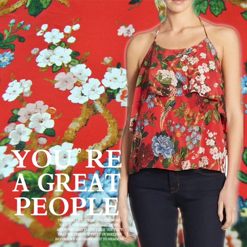 110 см китайская шелковая ткань 12 мм крепдешиновая летняя рубашка платье оптовая