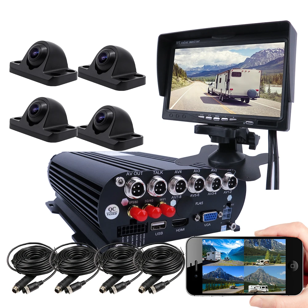 4 канала 4G GPS WIFI 1080P 512 Гб мобильный автомобильный жесткий диск видеозаписывающая