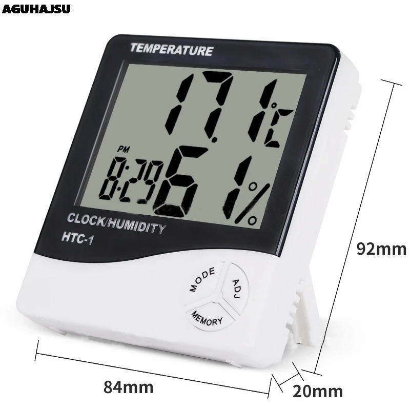 Indoor Room LCD Electronic Temperature Humidity Meter Digital Thermometer Hygrometer Weather Station Alarm Clock HTC-1
Indoor Room LCD Electronic Temperature Humidity Meter Digital Thermometer Hygrometer Weather Station Alarm Clock HTC-1