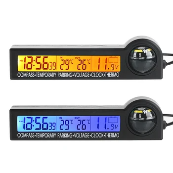 Voltage Tester 5 in 1 Car Temporary parking card Clock Calendar LCD Display Screen Compass Thermometer Multi-Function
Voltage Tester 5 in 1 Car Temporary parking card Clock Calendar LCD Display Screen Compass Thermometer Multi-Function