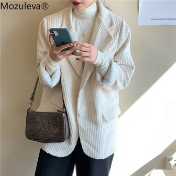 Mozuleva Spring Corduroy Blazer for Women Single Breasted Oversized Female Blazer Jacket Casual 2020 Elegant Suits Jacket Femme
Mozuleva Spring Corduroy Blazer for Women Single Breasted Oversized Female Blazer Jacket Casual 2020 Elegant Suits Jacket Femme