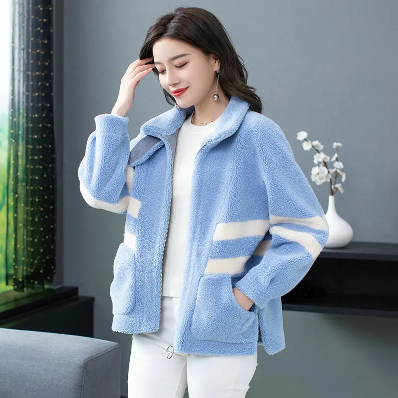 Winter Woman Imitation lambs Wool Jacket Blue Pink Camel Teddy Style Oversize Coat Female Zipper Warm Fleece Plush Outerwear New
Winter Woman Imitation lambs Wool Jacket Blue Pink Camel Teddy Style Oversize Coat Female Zipper Warm Fleece Plush Outerwear New