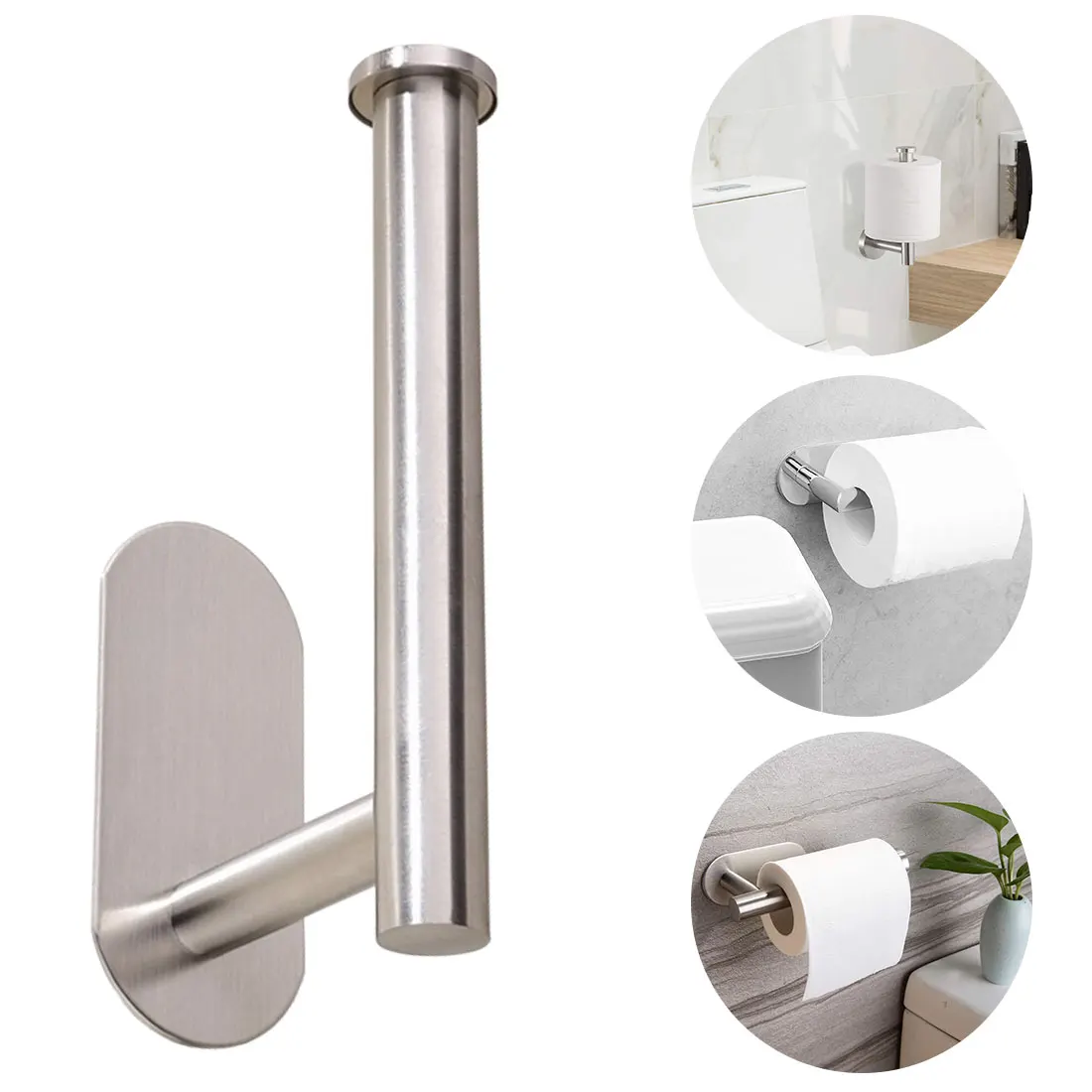 Wall-mounted Self-adhesive Toilet Paper Holder Stainless Steel Bathroom Kitchen Paper Roll Holder Paper Towel Holder Accessories
Wall-mounted Self-adhesive Toilet Paper Holder Stainless Steel Bathroom Kitchen Paper Roll Holder Paper Towel Holder Accessories