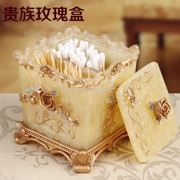 European Classical Resin Phnom Penh Rose Cotton Swab Box Toothpick Box Creative Living Room Home Double Grid Storage Box
European Classical Resin Phnom Penh Rose Cotton Swab Box Toothpick Box Creative Living Room Home Double Grid Storage Box
