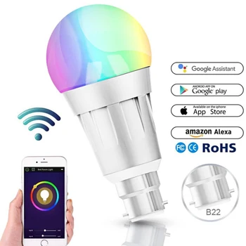 11W WiFi Smart Light Bulb B22 E27 LED RGB Lamp Work with Alexa/Google Home 85-265V RGB+White Dimmable Timer Function Magic Bulb
11W WiFi Smart Light Bulb B22 E27 LED RGB Lamp Work with Alexa/Google Home 85-265V RGB+White Dimmable Timer Function Magic Bulb