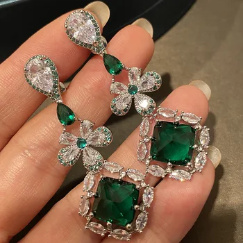 fashion flower green square wedding trendy drop earring for women
fashion flower green square wedding trendy drop earring for women