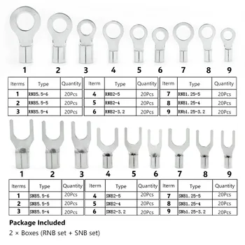 Wholesale 180PCS/Box Naked SNB/RNB Furcate Pre-Insulating Fork Ring Wire Crimp Terminal 19A 27A 48A Ferrule Wire Connectors
Wholesale 180PCS/Box Naked SNB/RNB Furcate Pre-Insulating Fork Ring Wire Crimp Terminal 19A 27A 48A Ferrule Wire Connectors