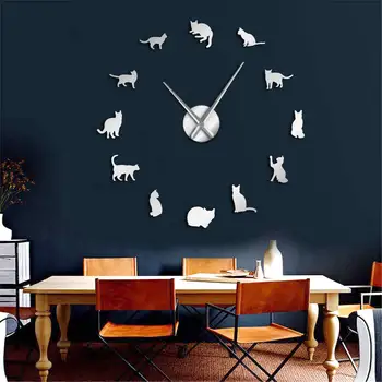 Silhouette Cats Wall Art Kittens DIY Giant Wall Clock Playful Cats Big Needle Kitty Girl Room Large Wall Watch Feline Fan Gift
Silhouette Cats Wall Art Kittens DIY Giant Wall Clock Playful Cats Big Needle Kitty Girl Room Large Wall Watch Feline Fan Gift