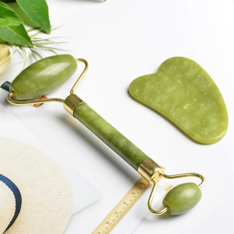 2 in 1 Green Roller and Gua Sha Tools Set by Natural Jade Scraper Massager with Stones for Face Neck Back and Jawline
2 in 1 Green Roller and Gua Sha Tools Set by Natural Jade Scraper Massager with Stones for Face Neck Back and Jawline