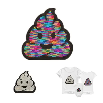 Cartoon poop flip the double sided Iron on Patches for clothing naszywki Reversible change color sequins Patch T-shirt Stickers
Cartoon poop flip the double sided Iron on Patches for clothing naszywki Reversible change color sequins Patch T-shirt Stickers