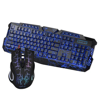 3 Color 0LED Atmosphere lamp USB 2.0 Gaming Wired 104 keys English Keyboard with Mouse Set 5500DPI variable Peripherals Set
3 Color 0LED Atmosphere lamp USB 2.0 Gaming Wired 104 keys English Keyboard with Mouse Set 5500DPI variable Peripherals Set