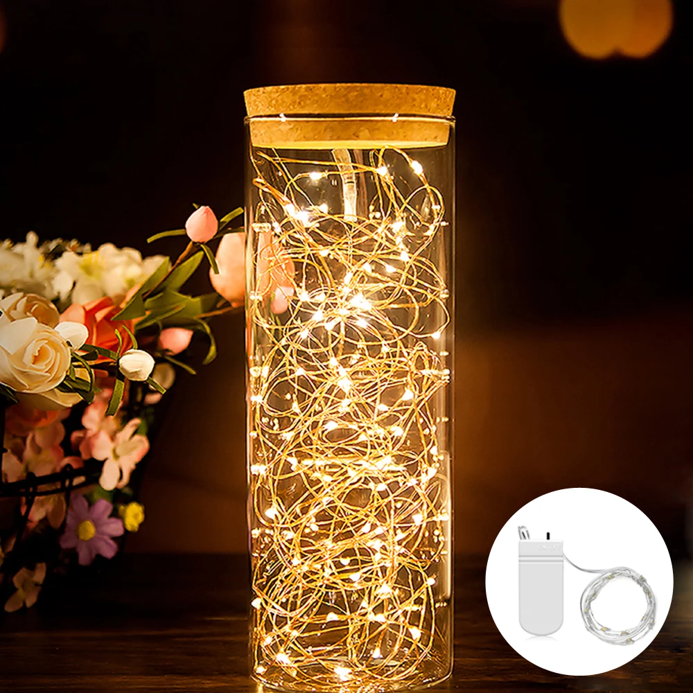 

2M Flexible Garland Fairy LED Light String Copper Wire CR2032 Battery Operated Decorative Light for Christmas Party Wedding