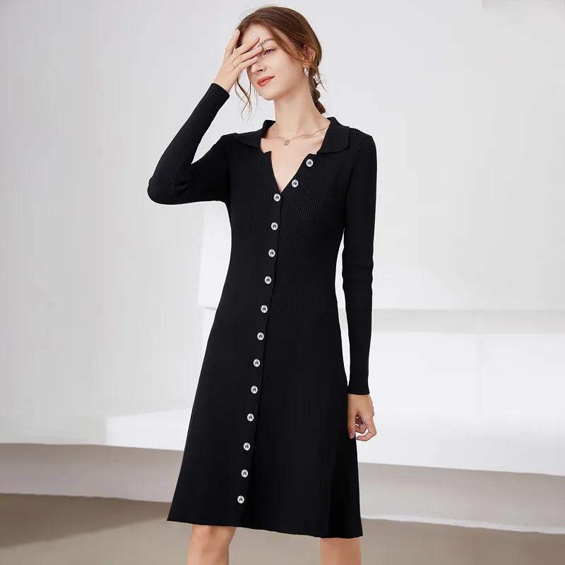 Women's knitted dress spring and autumn new style POLO collar French mid-length skirt a-line skirt temperament women's clothing
Women's knitted dress spring and autumn new style POLO collar French mid-length skirt a-line skirt temperament women's clothing