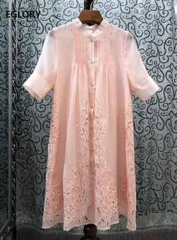 2020 Summer Fashion Dress High Quality Women Luxurious Embroidery Short Sleeve Causal Loose Long Shirt Dress Apricot Dark Blue
2020 Summer Fashion Dress High Quality Women Luxurious Embroidery Short Sleeve Causal Loose Long Shirt Dress Apricot Dark Blue