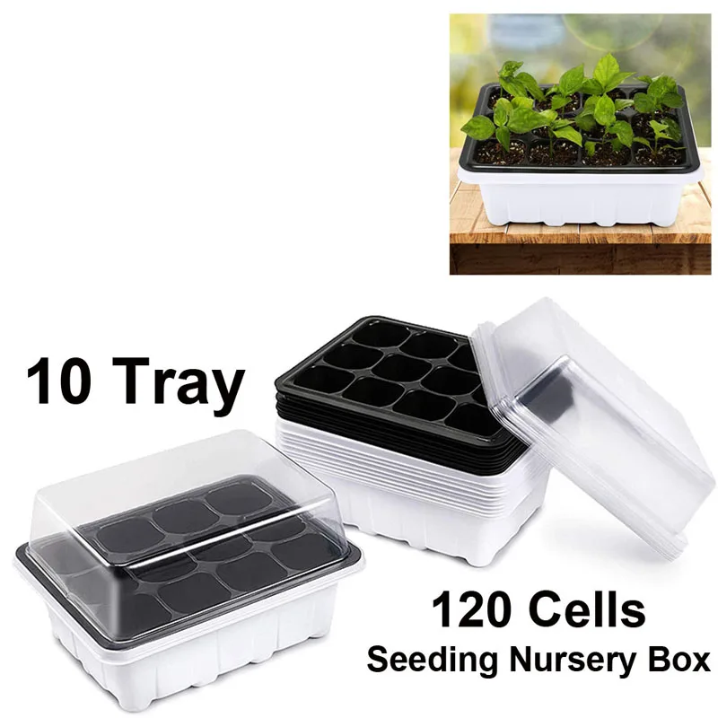 10pcs Plastic Nursery Pots Planting Seed Tray Kit Plant Germination Box with Dome and Base Garden Grow Box Gardening Supplies
10pcs Plastic Nursery Pots Planting Seed Tray Kit Plant Germination Box with Dome and Base Garden Grow Box Gardening Supplies