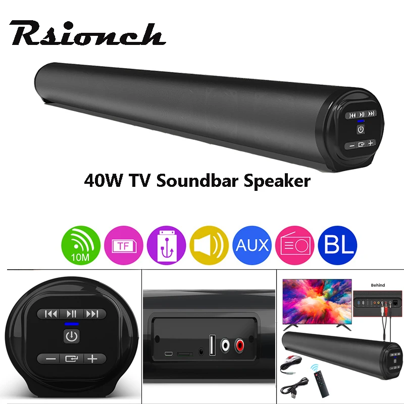 Rsionch Portable Wireless Column Soundbar Bluetooth Speaker Powerful 3D Stereo Sound bar Home Theater Aux 3.5mm TF For TV PC
Rsionch Portable Wireless Column Soundbar Bluetooth Speaker Powerful 3D Stereo Sound bar Home Theater Aux 3.5mm TF For TV PC