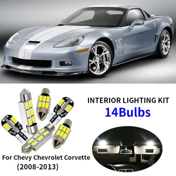 

14x Canbus Error Free LED Interior Light Kit Package for 2008-2013 Chevy Chevrolet Corvette accessories Map Dome Trunk License