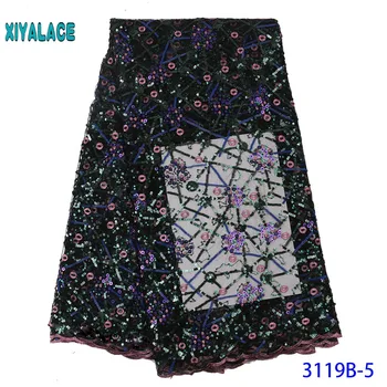 French Lace Fabric Embroidery African Nigerian Tulle Net Lace Fabric High Quality Sequins Lace Fabric For Wedding Address 3119b 
French Lace Fabric Embroidery African Nigerian Tulle Net Lace Fabric High Quality Sequins Lace Fabric For Wedding Address 3119b