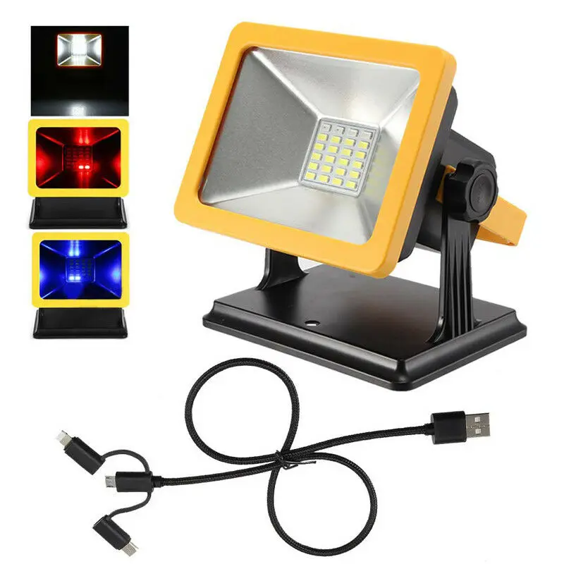 15W 24LED Work Light Camping Floodlight 5200mAh 4400mAh USB Rechargeable Work Light 180° Inspection Lamp Red Blue Waring Light
15W 24LED Work Light Camping Floodlight 5200mAh 4400mAh USB Rechargeable Work Light 180° Inspection Lamp Red Blue Waring Light