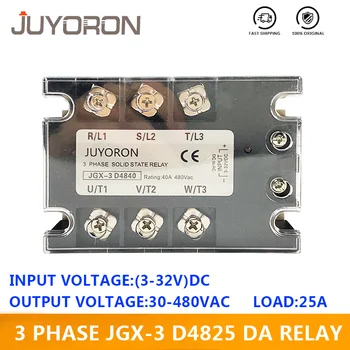 JUYORON Three Phase JGX-3 4825DA Solid State Relay SSR with for 3phase Heat Sink 25A 3-32VDC 24-480A AC
JUYORON Three Phase JGX-3 4825DA Solid State Relay SSR with for 3phase Heat Sink 25A 3-32VDC 24-480A AC
