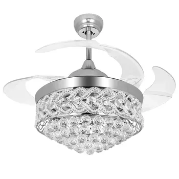 42 Inch Invisible Crystal Ceiling Fan with LED Light and Remote, 4 Retractable ABS Blades Fandelier for Bedroom Livingroom
42 Inch Invisible Crystal Ceiling Fan with LED Light and Remote, 4 Retractable ABS Blades Fandelier for Bedroom Livingroom