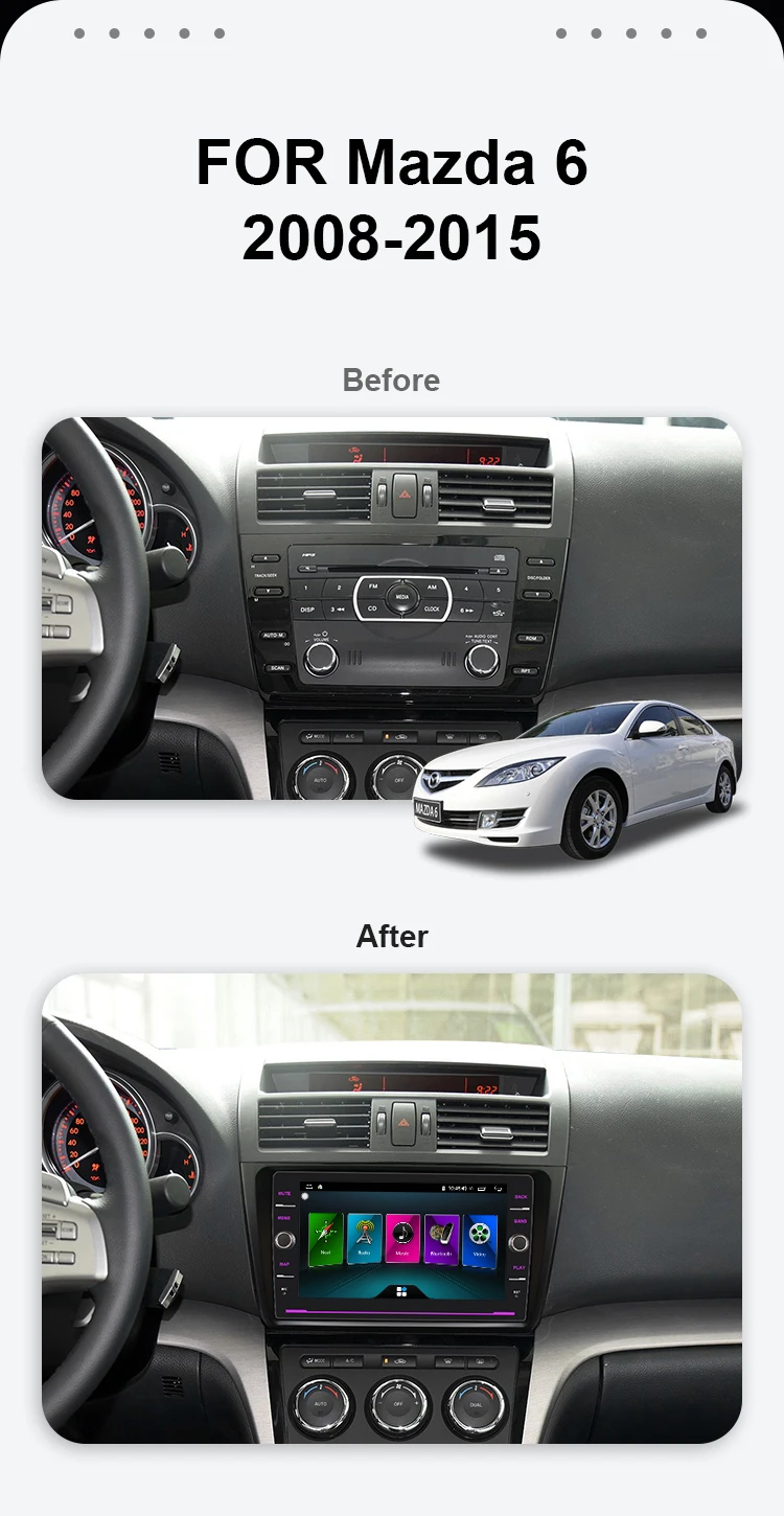 Excellent EBILAEN Car Radio Multimedia player For Mazda 6 GH II Ultra 2008-2015  Android 8.1 Autoradio GPS Navigation Tape recorder Mazda6 1