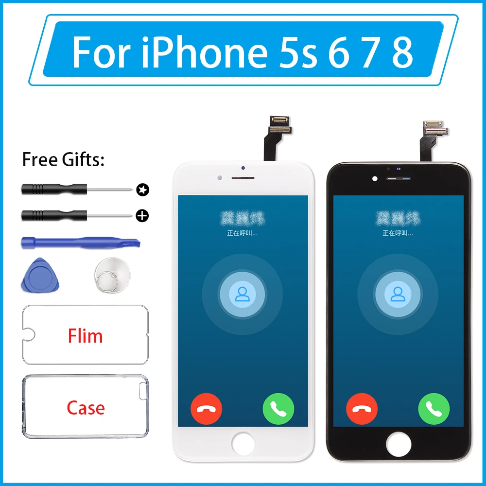 Запасной ЖК дисплей Pantalla для iPhone 6 6s Plus 3D сенсорный экран дигитайзер сборки Apple 5s
