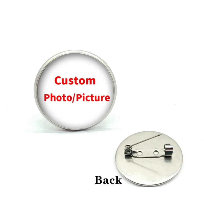 

Handmade Custom Photo/Picture Badge Brooch Glass Cabochon Dome DIY Personalized Brooches Pins Silver Plated Accessories