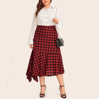 Spring Large Size Skirt Loose Fashion Casual High Waist Loose Slim Fit All-match Mid-length Irregular Red Plaid Mid-length Skirt
Spring Large Size Skirt Loose Fashion Casual High Waist Loose Slim Fit All-match Mid-length Irregular Red Plaid Mid-length Skirt