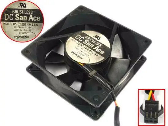 SANYO DENKI 109E1224H144 C90L-1410-0221 DC 24V 0.25A 120x120x38 мм вентилятор охлаждения сервера
SANYO DENKI 109E1224H144 C90L-1410-0221 DC 24V 0.25A 120x120x38 мм вентилятор охлаждения сервера