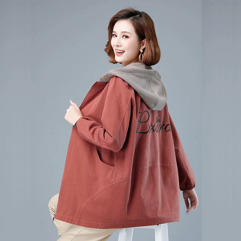 Spring Women Orange Green Mid-length Hooded Cotton Windbreaker Coats For Female Mother Loose Outerwear Jackets Plus Size 3XL 4XL
Spring Women Orange Green Mid-length Hooded Cotton Windbreaker Coats For Female Mother Loose Outerwear Jackets Plus Size 3XL 4XL