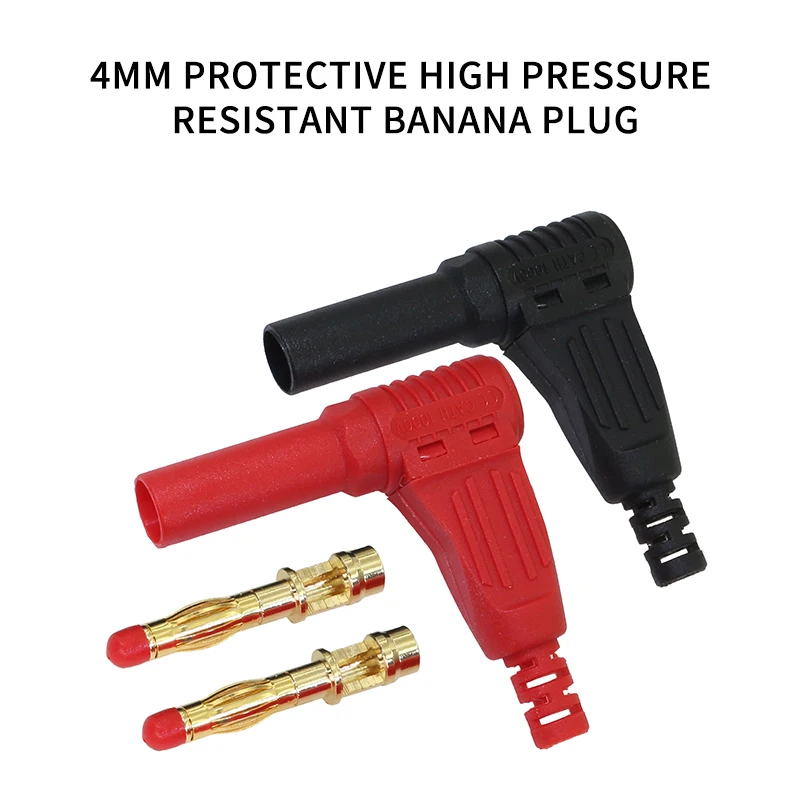 2Pcs/1pair Red/Black 4mm Male Right Angle Insulation Wire Solder Type DIY Banana Plug Connector Multimeter Test
2Pcs/1pair Red/Black 4mm Male Right Angle Insulation Wire Solder Type DIY Banana Plug Connector Multimeter Test
