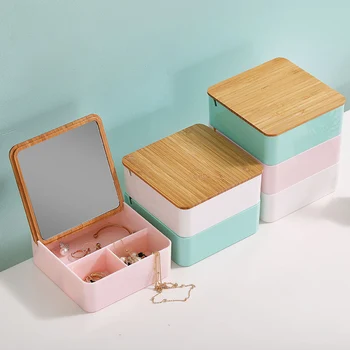 Mirror Makeup Organizer for Cosmetics Box Bamboo Cover with Mirror Makeup Box Desktop Office Jewelry Organizer Make up Organizer
Mirror Makeup Organizer for Cosmetics Box Bamboo Cover with Mirror Makeup Box Desktop Office Jewelry Organizer Make up Organizer