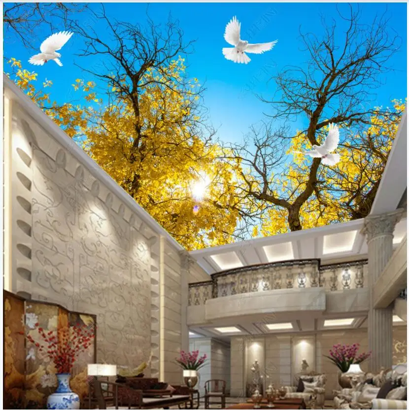 3d ceiling murals photo wallpaper Yellow leaves blue sky pigeon living room decoration Wallpaper for modern wall home decor
3d ceiling murals photo wallpaper Yellow leaves blue sky pigeon living room decoration Wallpaper for modern wall home decor