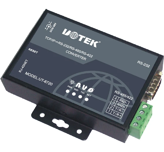 

TCP/IP to RS-232/485/422 Serial Server UT-6720